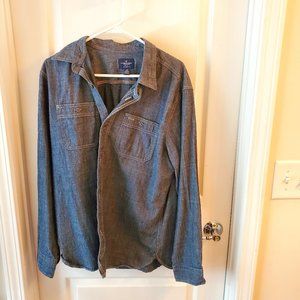 American Eagle Men's Denim Button Down Shirt Size Large